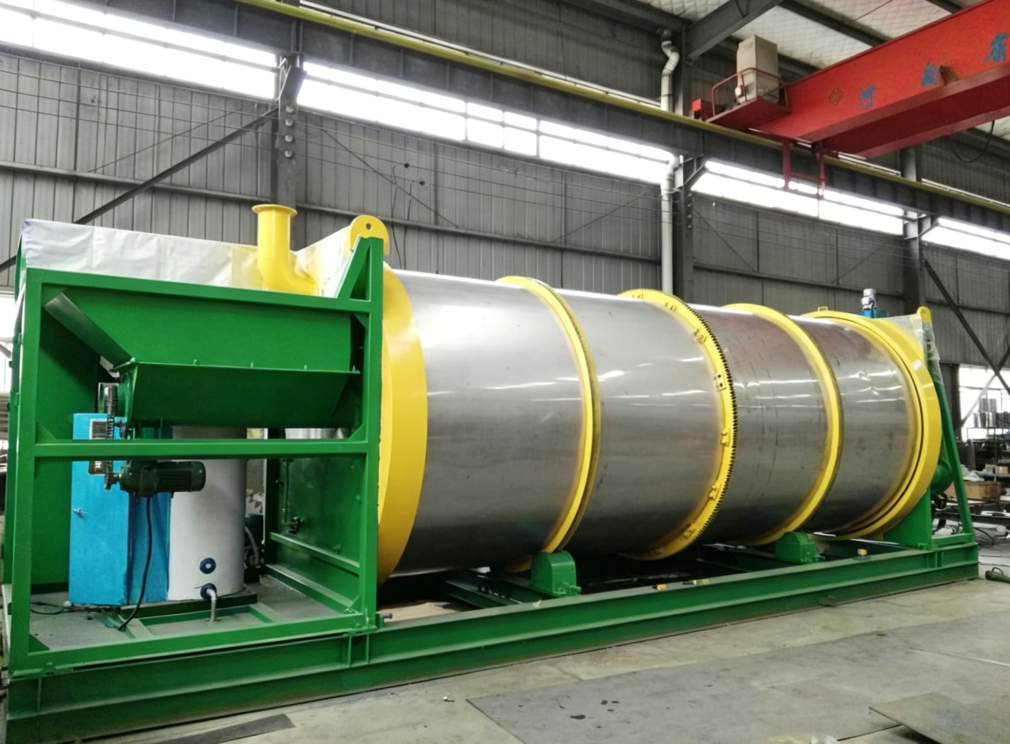 Máquina continua de compostaje rotativo para tratamiento de estiércol de cerdo y lodo