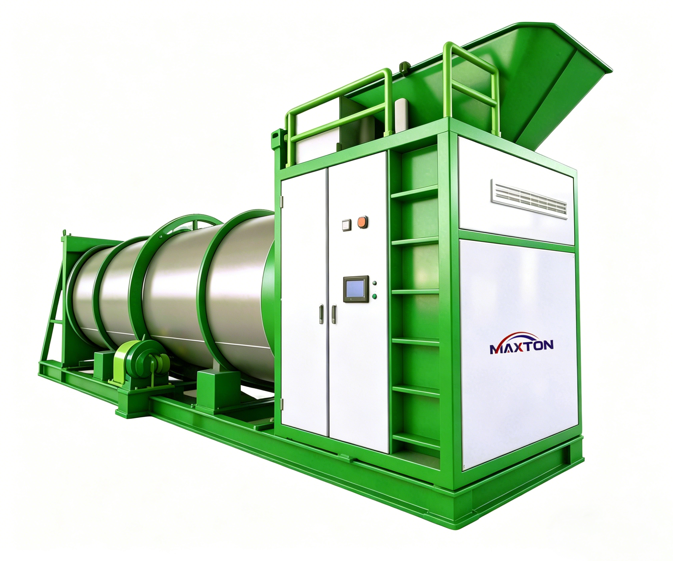 Tanque de fermentación rotativo MAXTON para compostaje de estiércol de pollo y residuos orgánicos