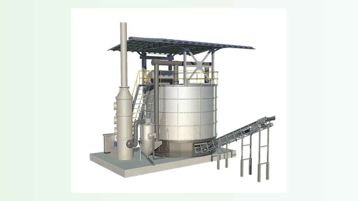 Tanque de fermentación vertical para fermentación aeróbica de residuos orgánicos