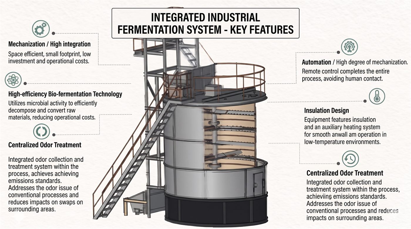 Estructura y configuración técnica del tanque de fermentación vertical